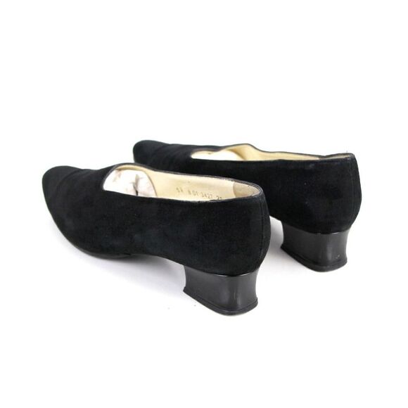 VTG Robert Clergerie FRANCE BLACK REAL LEATHER SUEDE LOW HEEL CLASSIC SHOES 5.5B - Picture 5 of 13